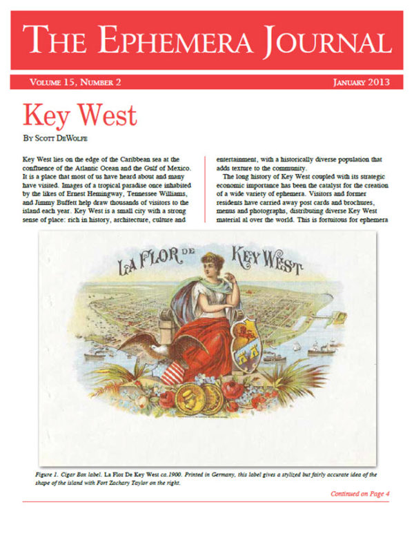 Ephemera Journal | Published by the Ephemera Society of America