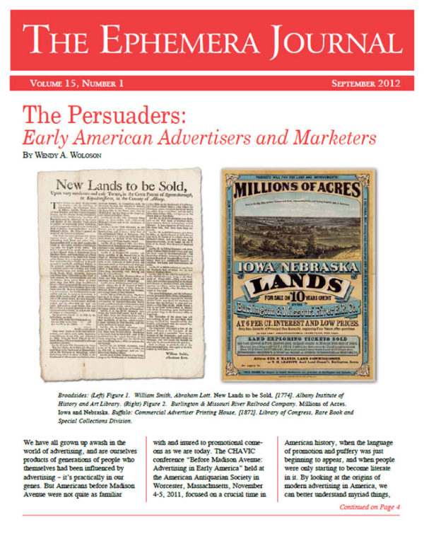 Ephemera Journal | Published by the Ephemera Society of America