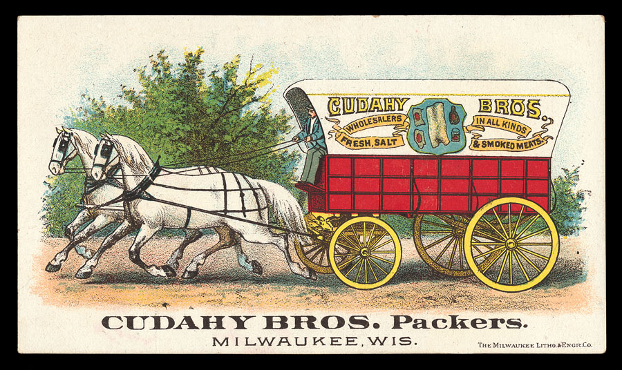 Trade Cards featuring Delivery Wagons - Cudahy Bros. Packers