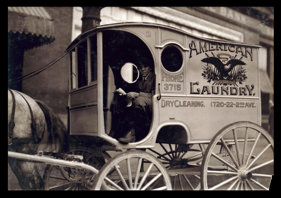 Trade Cards featuring Delivery Wagons - American Laundry