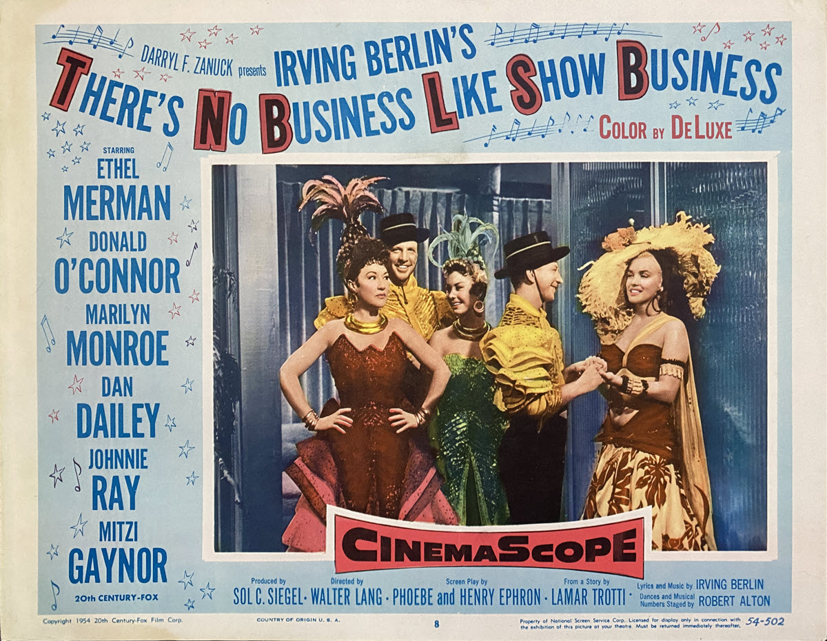 Monroe with co-stars Ethel Merman, Dan Daily, Mitzi Gaynor, and Donald O’Connor